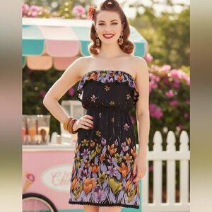 Trixie & Alice strapless floral dress size S